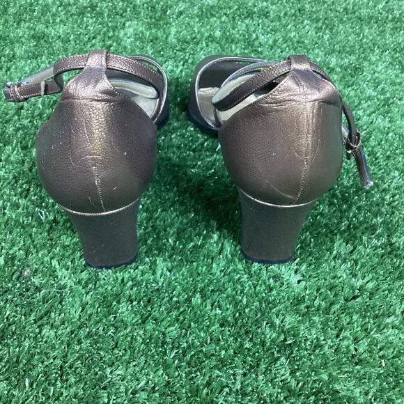 YSL Yves Saint Laurent Open Toe Block Heel Sandals 8M - Picture 5 of 12